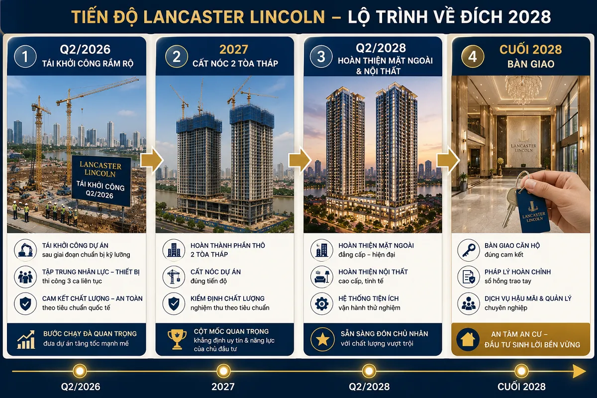 Kế hoạch tiến độ xây dựng dự án Lancaster Lincoln Quận 4