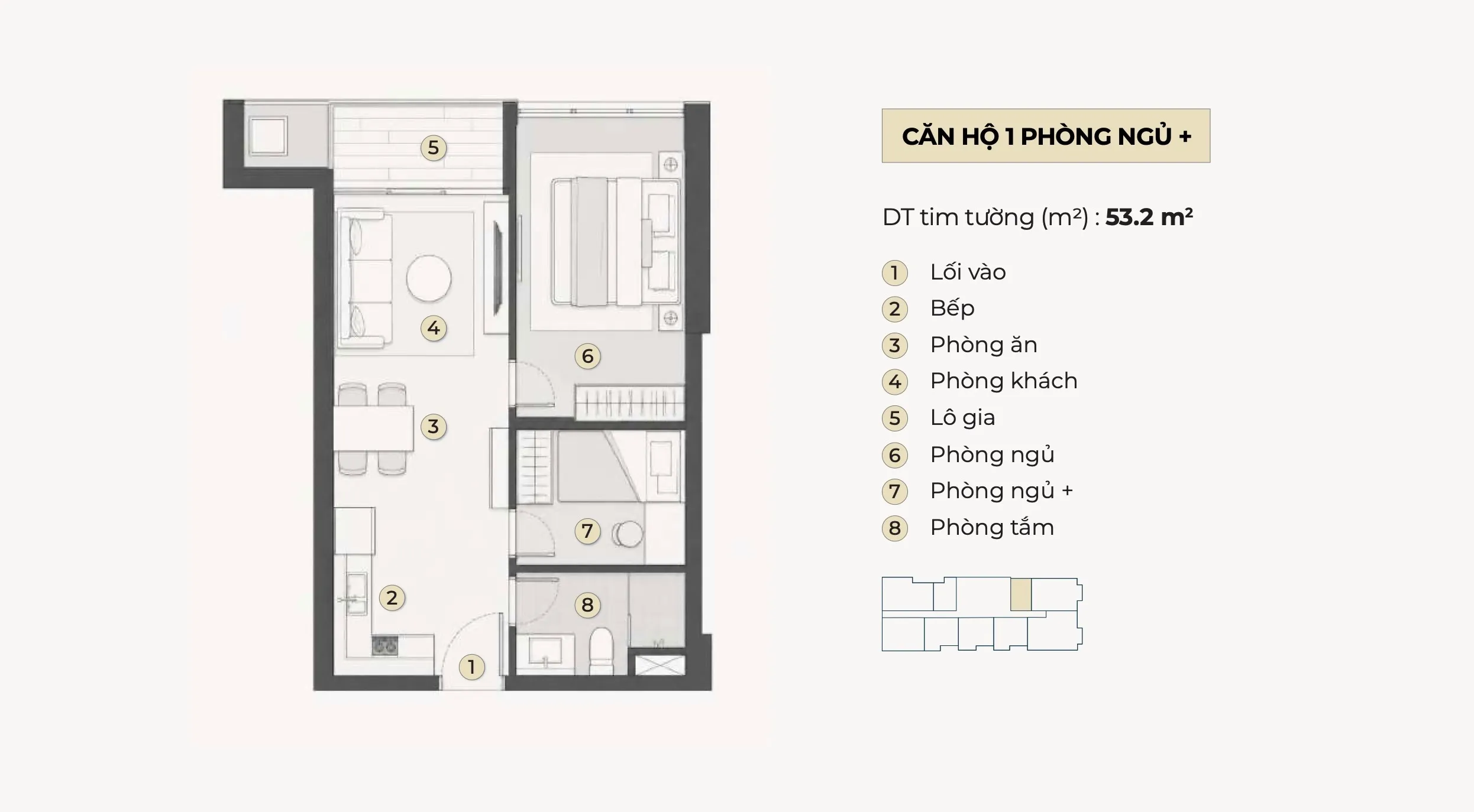 Layout căn hộ 1PN Lancaster Lincoln Trung Thuỷ Quận 4 phương án 2
