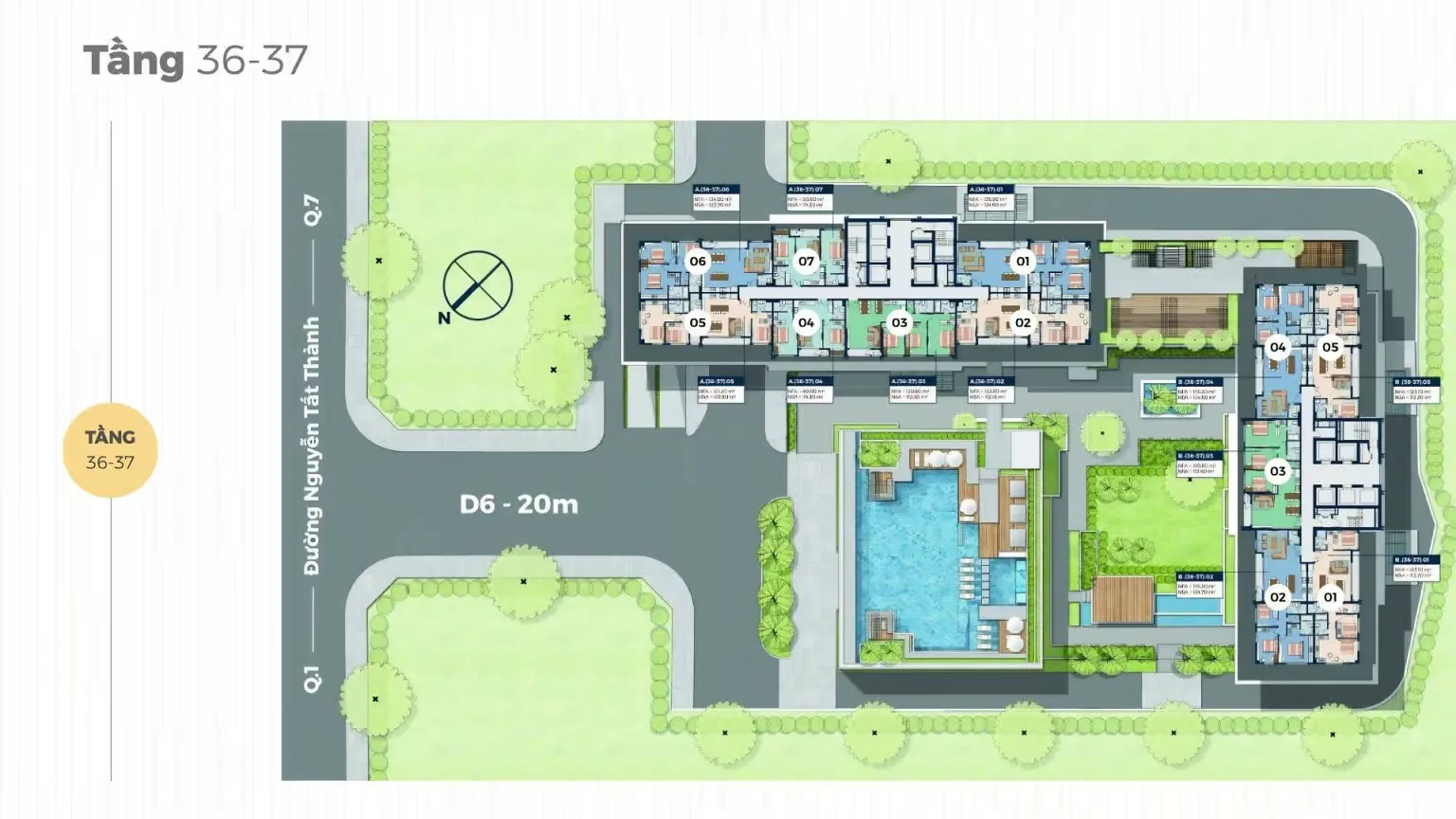 Mặt bằng tầng 36–37 Penthouse Lancaster Lincoln Trung Thuỷ Quận 4